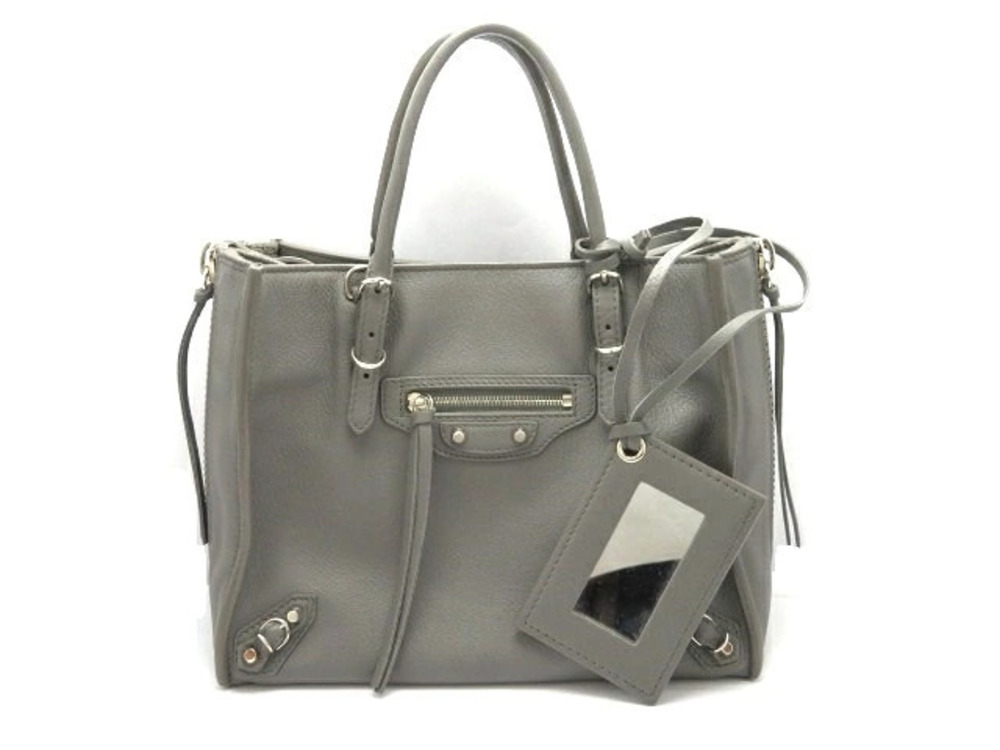 Balenciaga handbag Paper Leather Gray